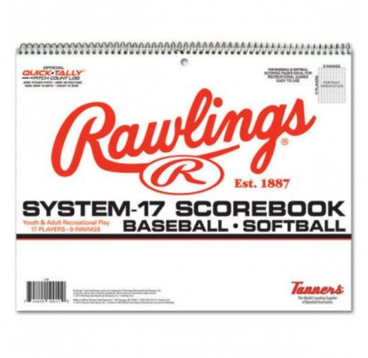 Scorebook-Libro de anotación de béisbol/softbol Rawlings System-17 (17SB)