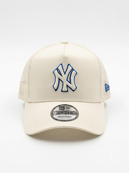 Gorra New Era 9FORTY Trucker – New York Yankees (Cream/Blue)