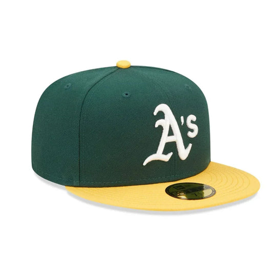 Gorra New Era Oakland Athletics MLB 59FIFTY Fitted Verde Oscuro - Tinino Baseball & Sports