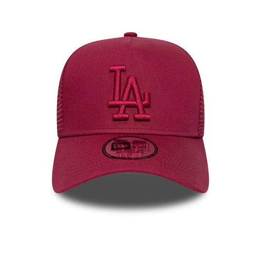 Gorra New Era Los Angeles Dodgers MLB League Essential 9FORTY A-Frame Trucker Rojo - Tinino Baseball & Sports