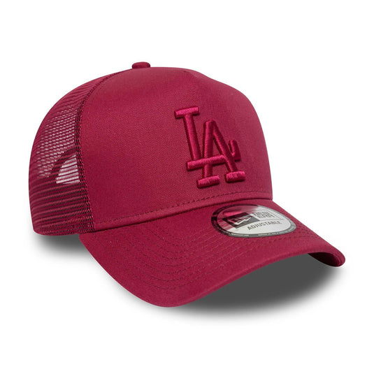 Gorra New Era Los Angeles Dodgers MLB League Essential 9FORTY A-Frame Trucker Rojo - Tinino Baseball & Sports