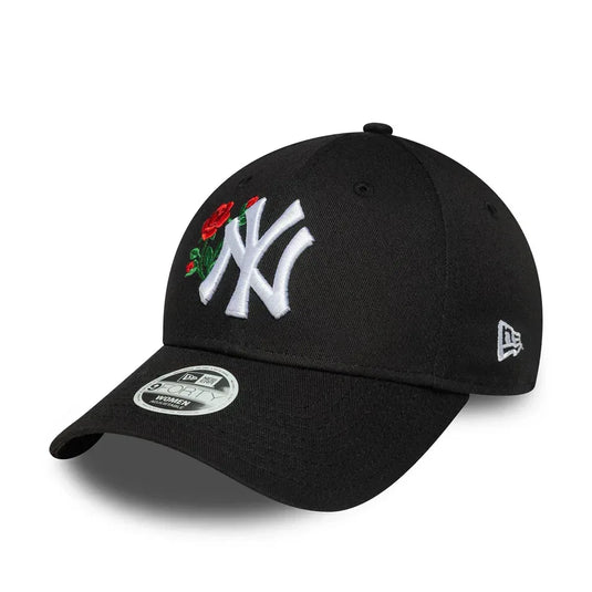 Gorra New York Yankees MLB Rose 9FORTY Mujer Negra - Tinino Baseball & Sports