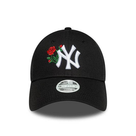 Gorra New York Yankees MLB Rose 9FORTY Mujer Negra - Tinino Baseball & Sports