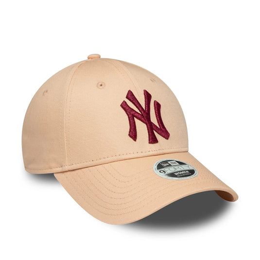Gorra New York Yankees MLB Metallic Logo 9FORTY Mujer Rosa Pastel