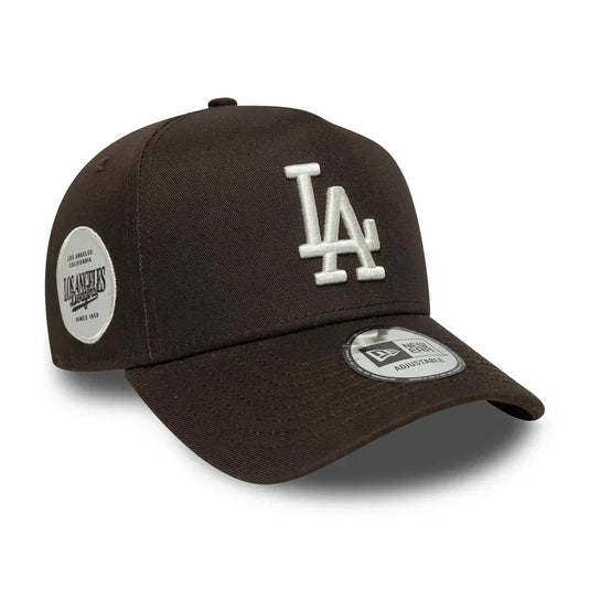 Gorra New Era LA Dodgers MLB Sidepatch 9FORTY E-Frame Marrón Oscuro - Tinino Baseball & Sports