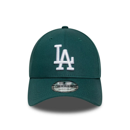 Gorra New Era LA Dodgers MLB League Essential 9FORTY E-Frame Verde Oscuro - Tinino Baseball & Sports