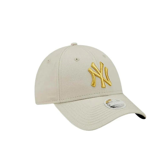 Gorra New Era New York Yankees Metallic Logo 9FORTY Beige Mujer - Tinino Baseball & Sports