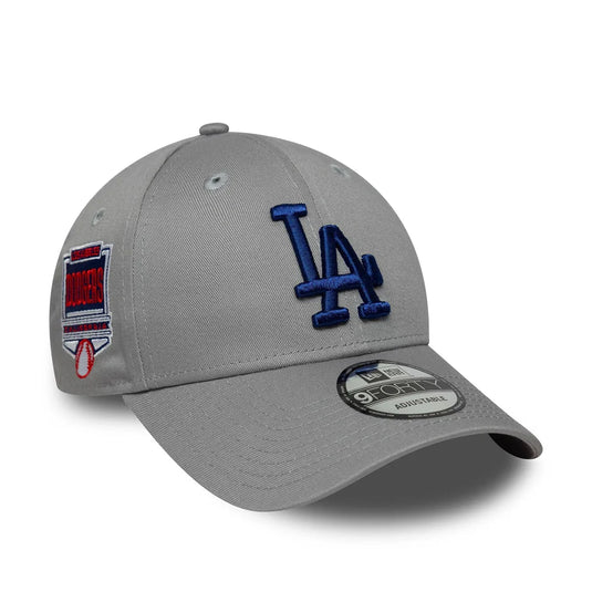 Gorra New Era Los Angeles Dodgers MLB Side Patch 9FORTY Gris