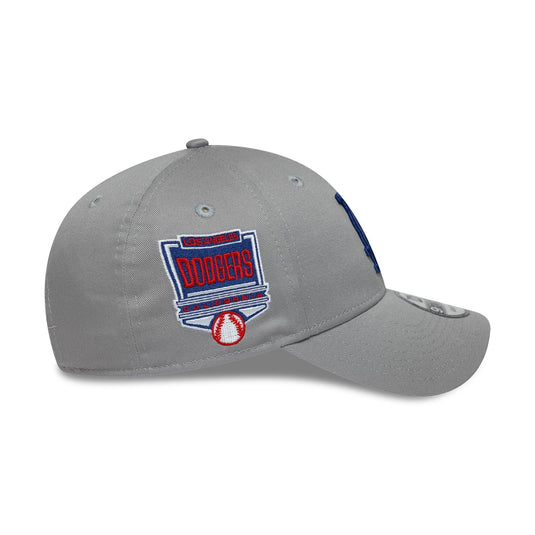 Gorra New Era Los Angeles Dodgers MLB Side Patch 9FORTY Gris