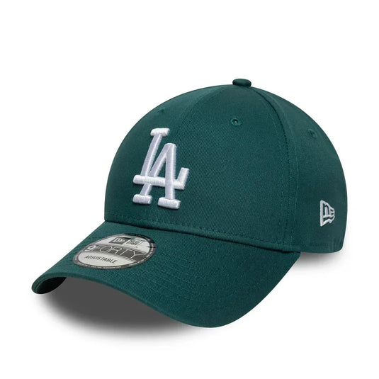 Gorra New Era LA Dodgers MLB League Essential 9FORTY E-Frame Verde Oscuro - Tinino Baseball & Sports