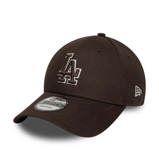 Gorra New Era LA Dodgers MLB Team Outline 9FORTY Marrón Oscuro - Tinino Baseball & Sports