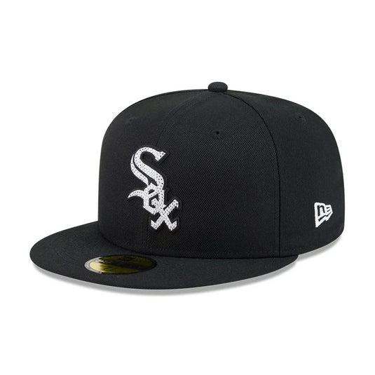 Gorra MLB Rhinestone Badge Chicago White Sox 59FIFTY Fitted Negro