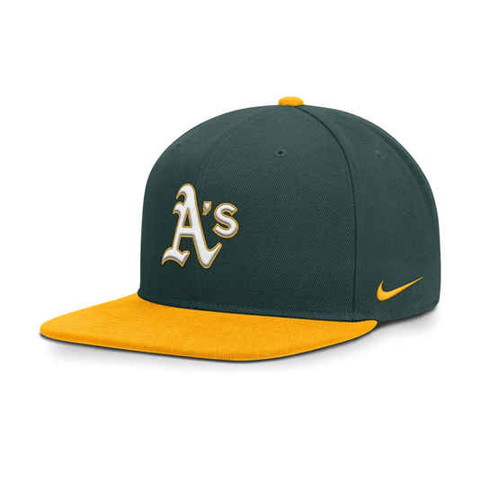 Gorra Nike Dri-Fit Pro con visera cuadrada estructurada de los Oakland Athletics